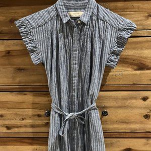 Anthropologie Piper Flutter-Sleeve Shirtdress by Isabella Sinclair Size XS